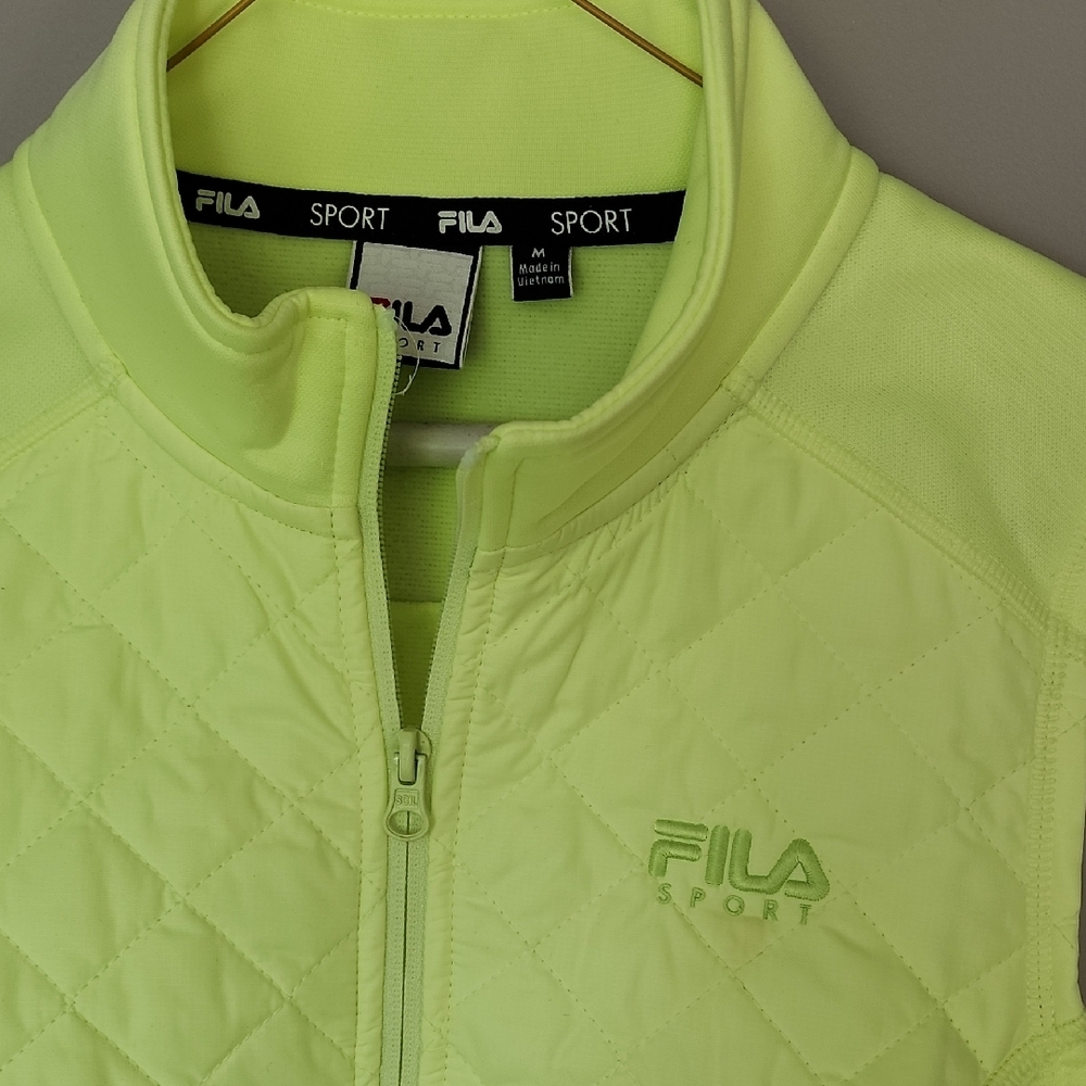 NEW Fila Women's Neon Yellow Quilted Vest / Size Medium - Picture 3 of 7